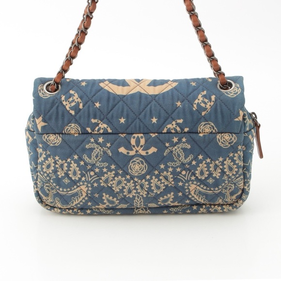 10.700 onsite ! Chanel Paris Dallas Blue Medium flap Bag - Picture 5 of 10